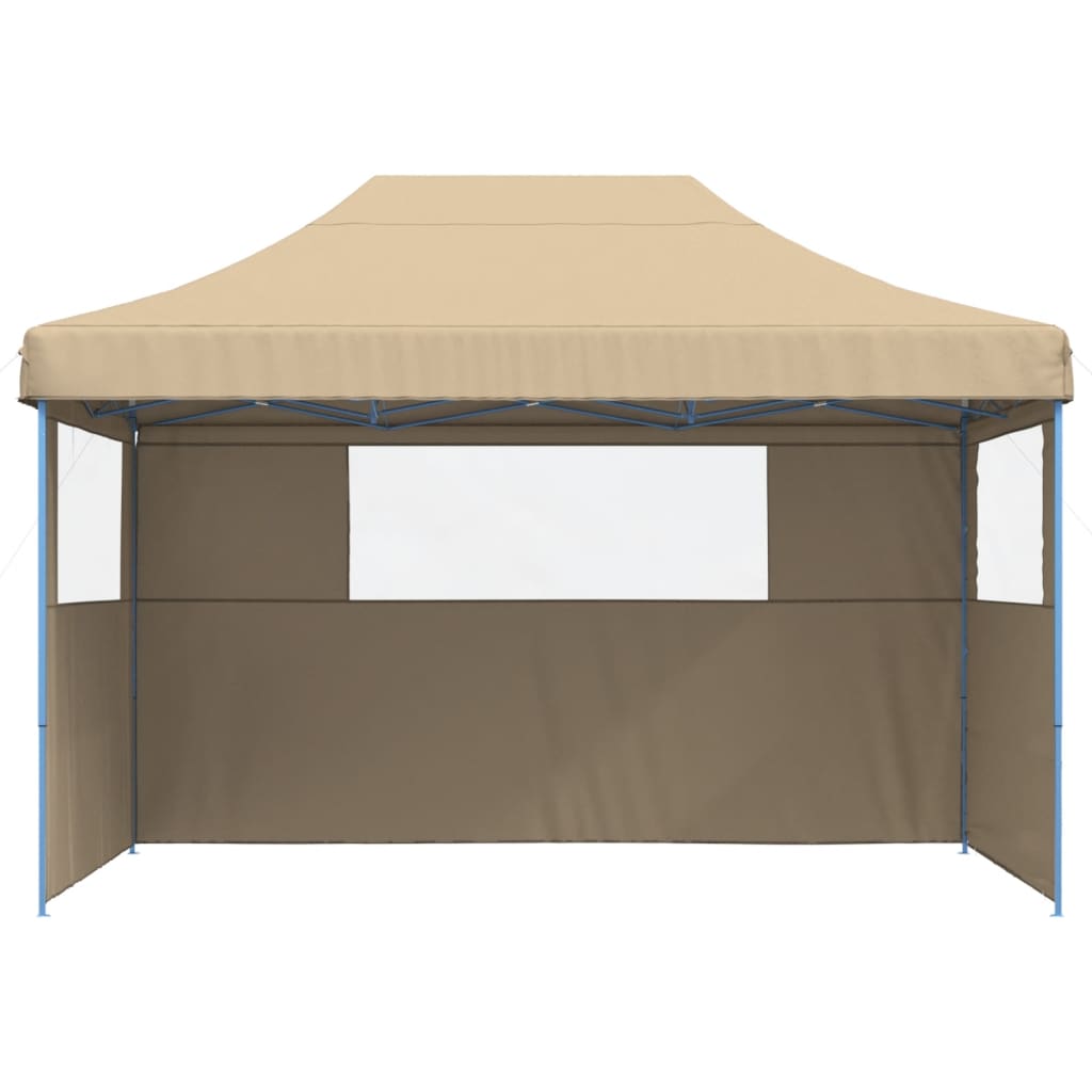 Tendone per Feste Pieghevole Pop-Up con 3 Pareti Beige - homemem39