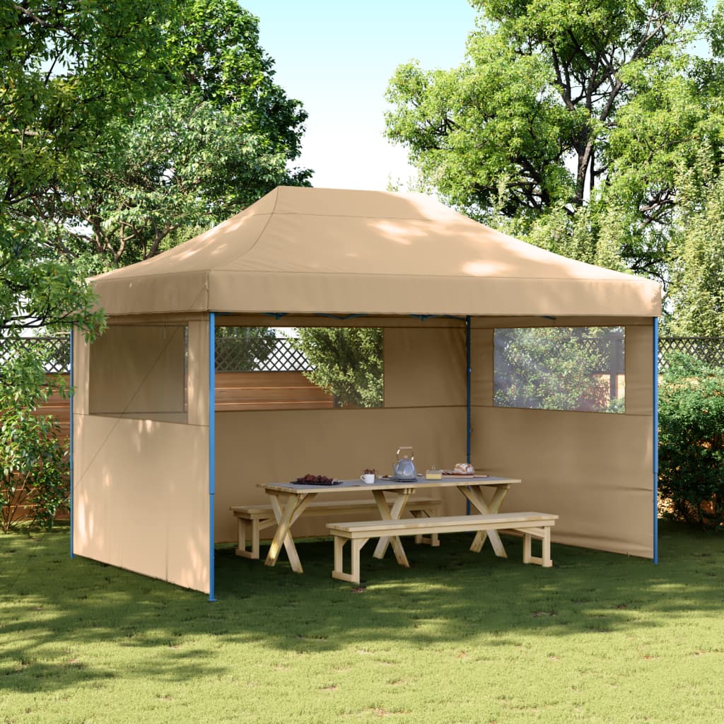 Tendone per Feste Pieghevole Pop-Up con 3 Pareti Beige | homemem39