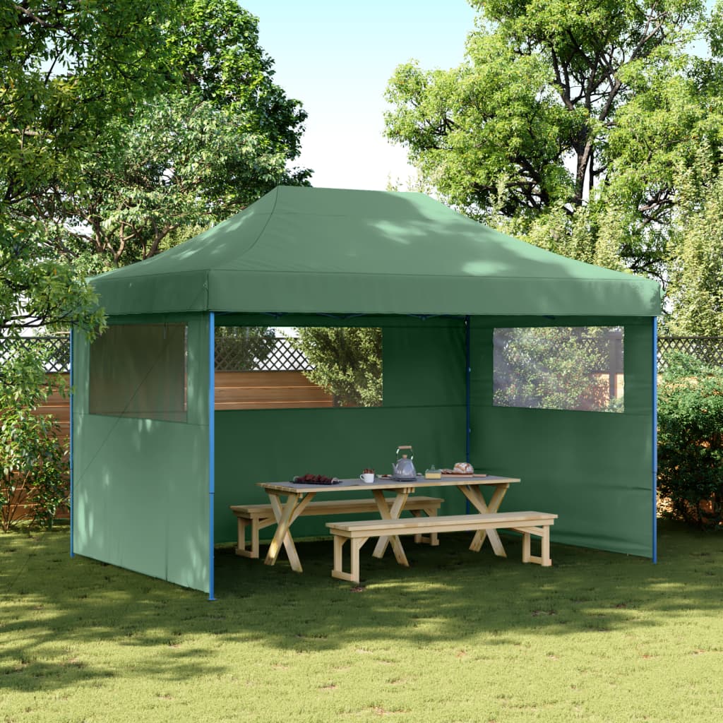 Tendone per Feste Pieghevole Pop-Up con 3 Pareti Verde | homemem39