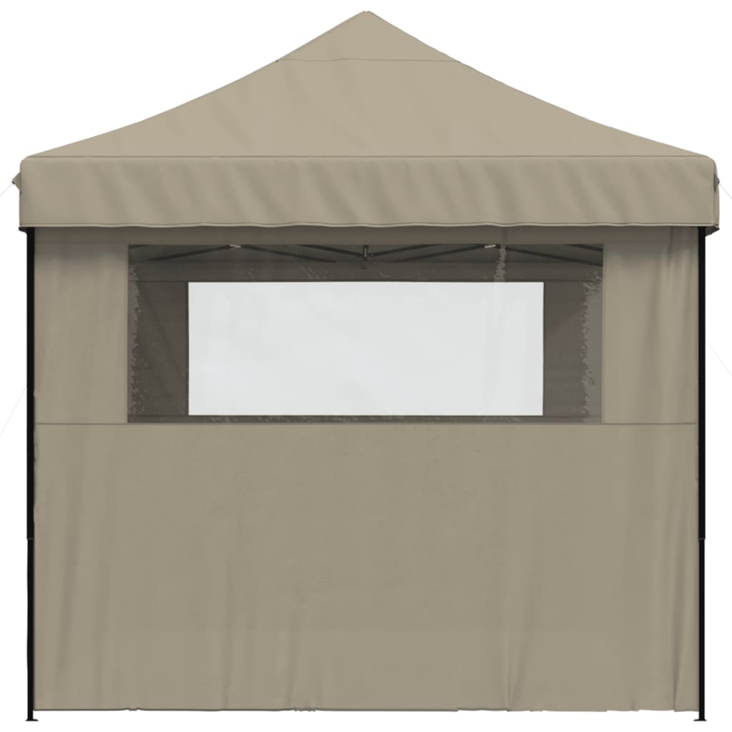 Tendone per Feste Pieghevole Pop-Up con 3 Pareti Tortora | homemem39