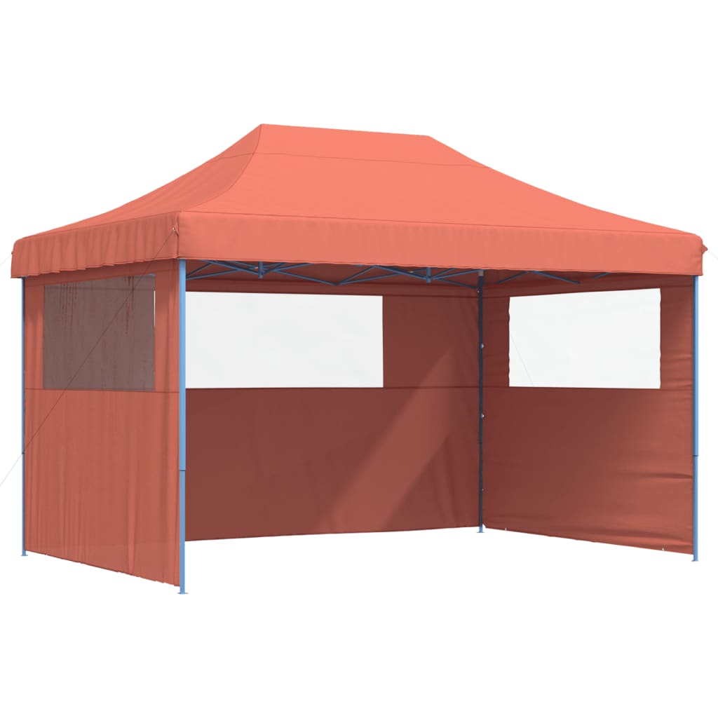 Tendone per Feste Pieghevole Pop-Up con 3 Pareti Terracotta - homemem39