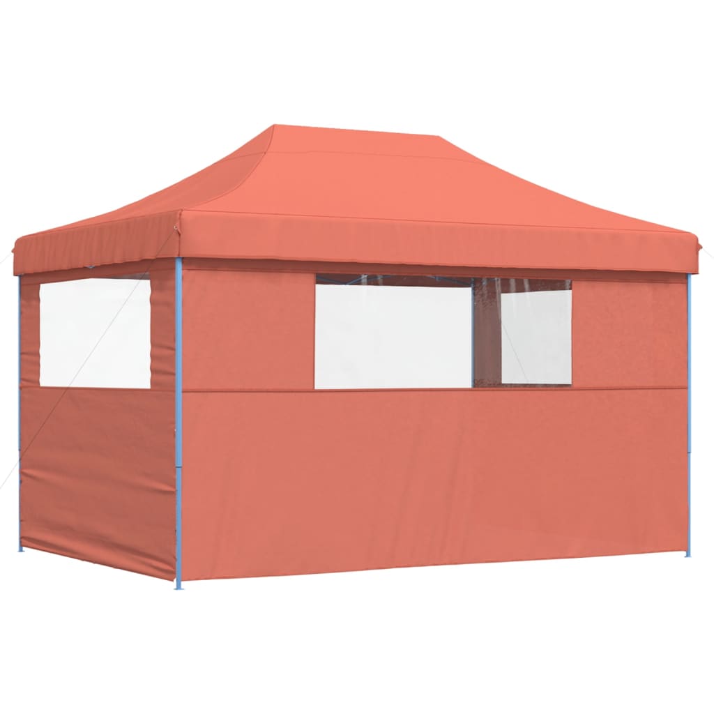 Tendone per Feste Pieghevole Pop-Up con 3 Pareti Terracotta | homemem39