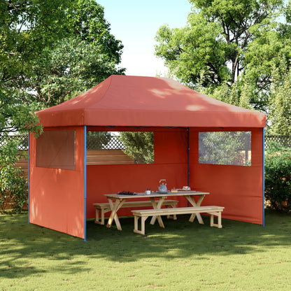 Tendone per Feste Pieghevole Pop-Up con 3 Pareti Terracotta | homemem39