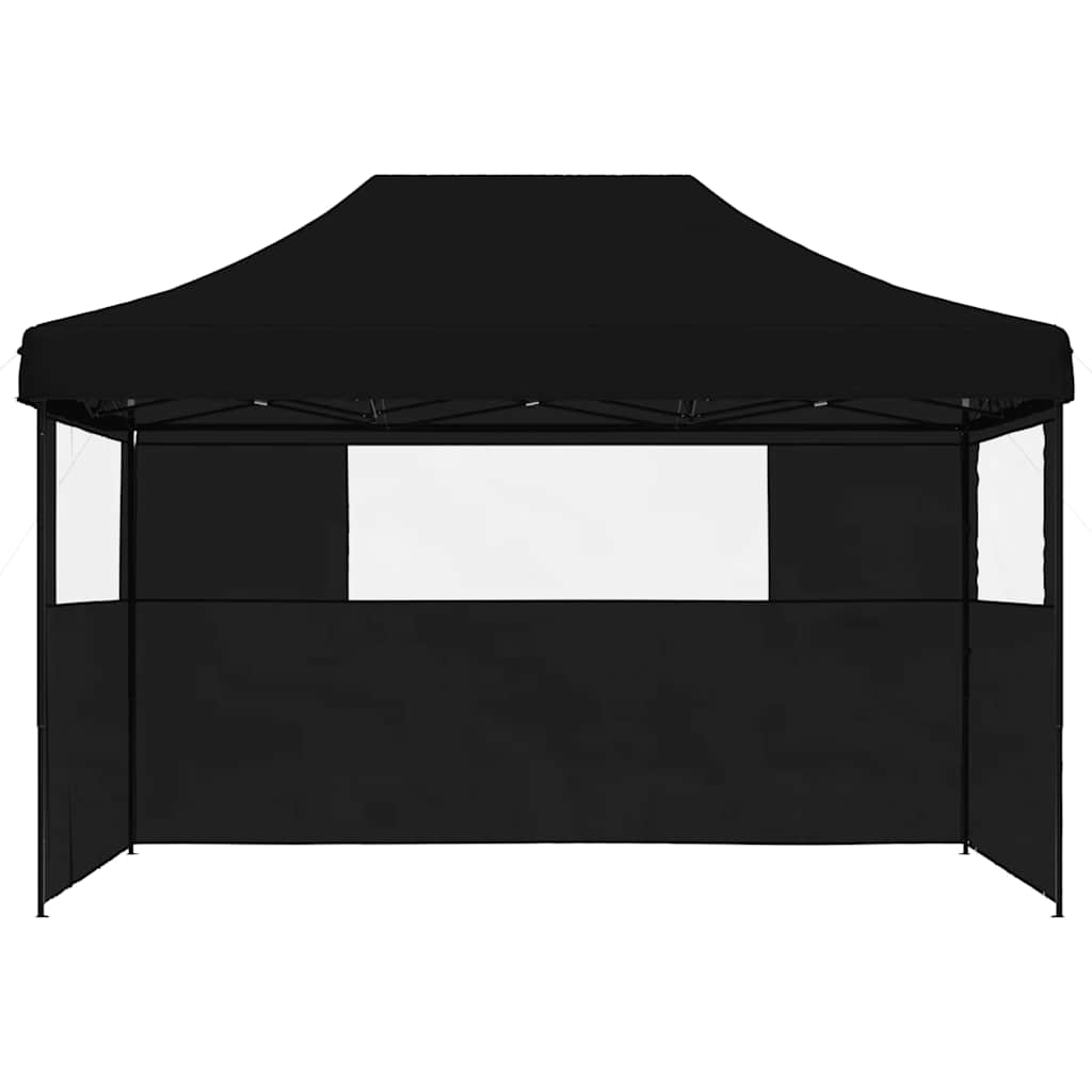 Tendone per Feste Pieghevole Pop-Up con 3 Pareti Nero | homemem39