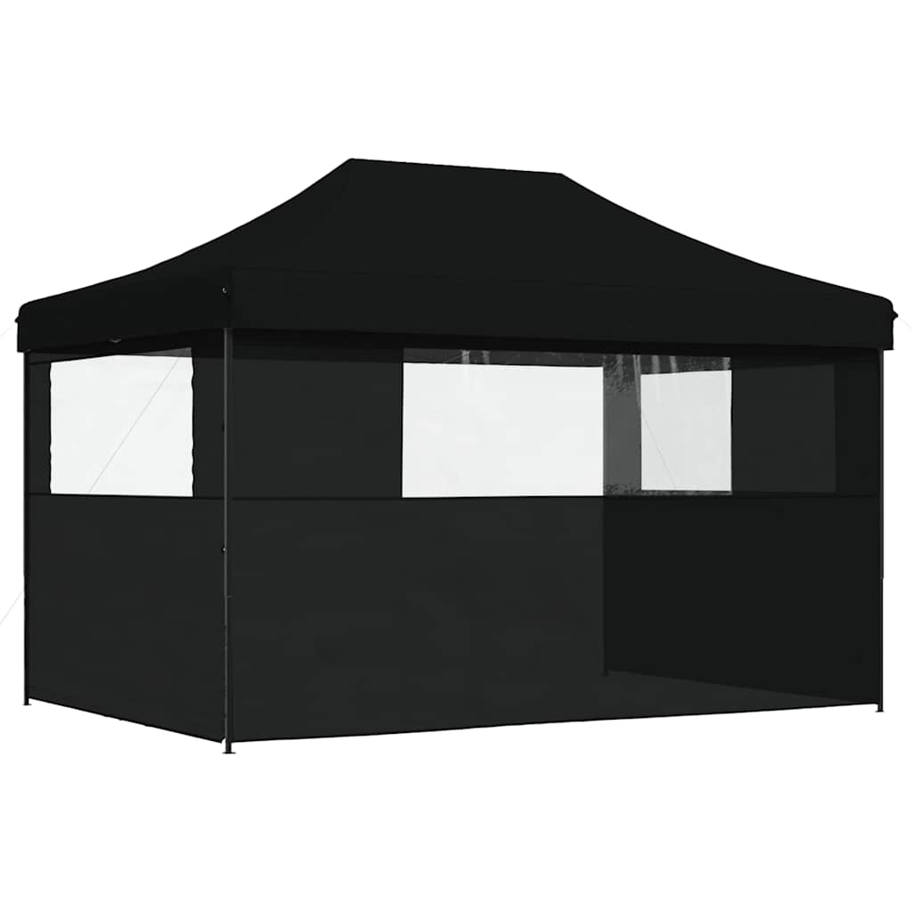 Tendone per Feste Pieghevole Pop-Up con 3 Pareti Nero | homemem39