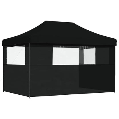 Tendone per Feste Pieghevole Pop-Up con 3 Pareti Nero | homemem39