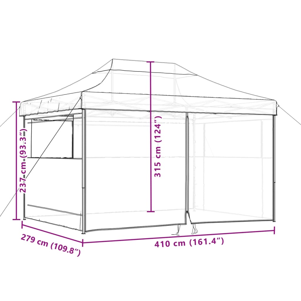 Tendone per Feste Pieghevole Pop-Up con 4 Pareti Verde | homemem39
