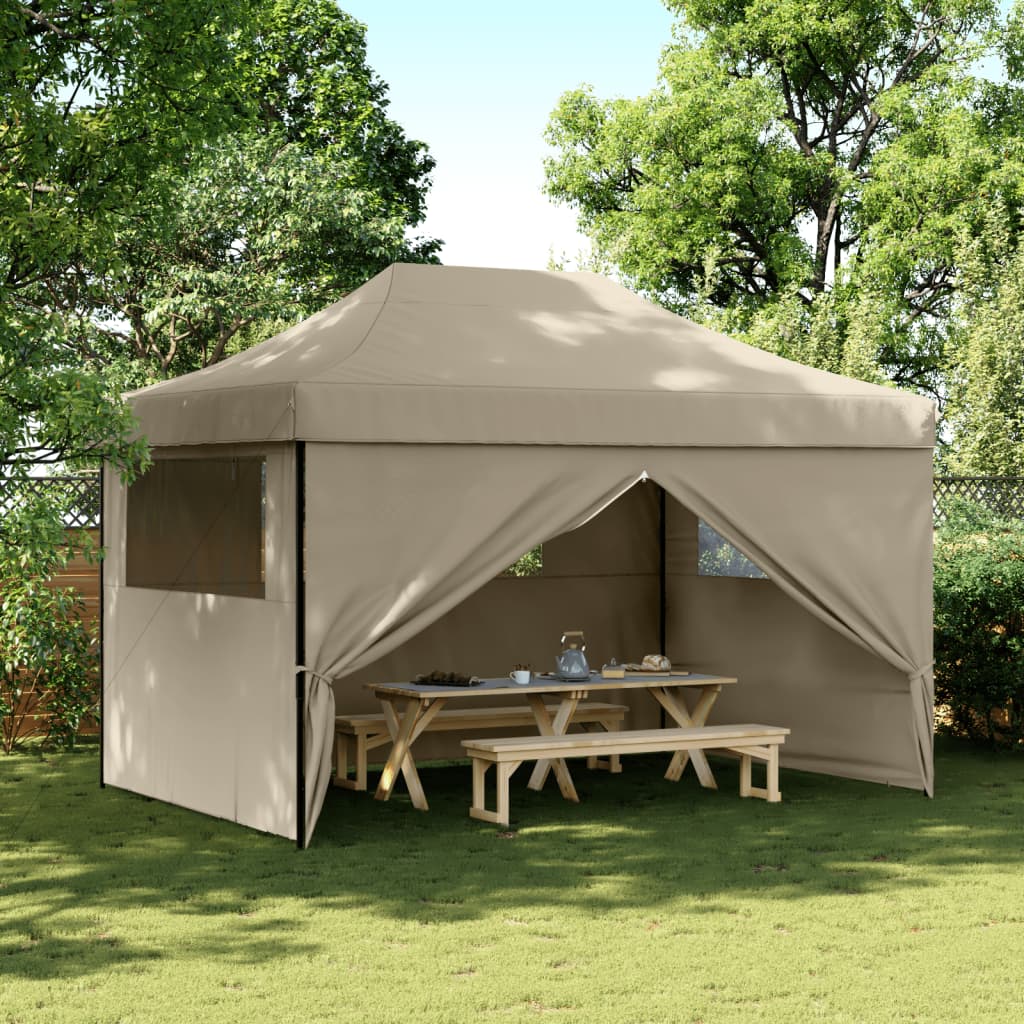 Tendone per Feste Pieghevole Pop-Up con 4 Pareti Tortora | homemem39