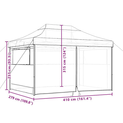 Tendone per Feste Pieghevole Pop-Up con 4 Pareti Nero | homemem39