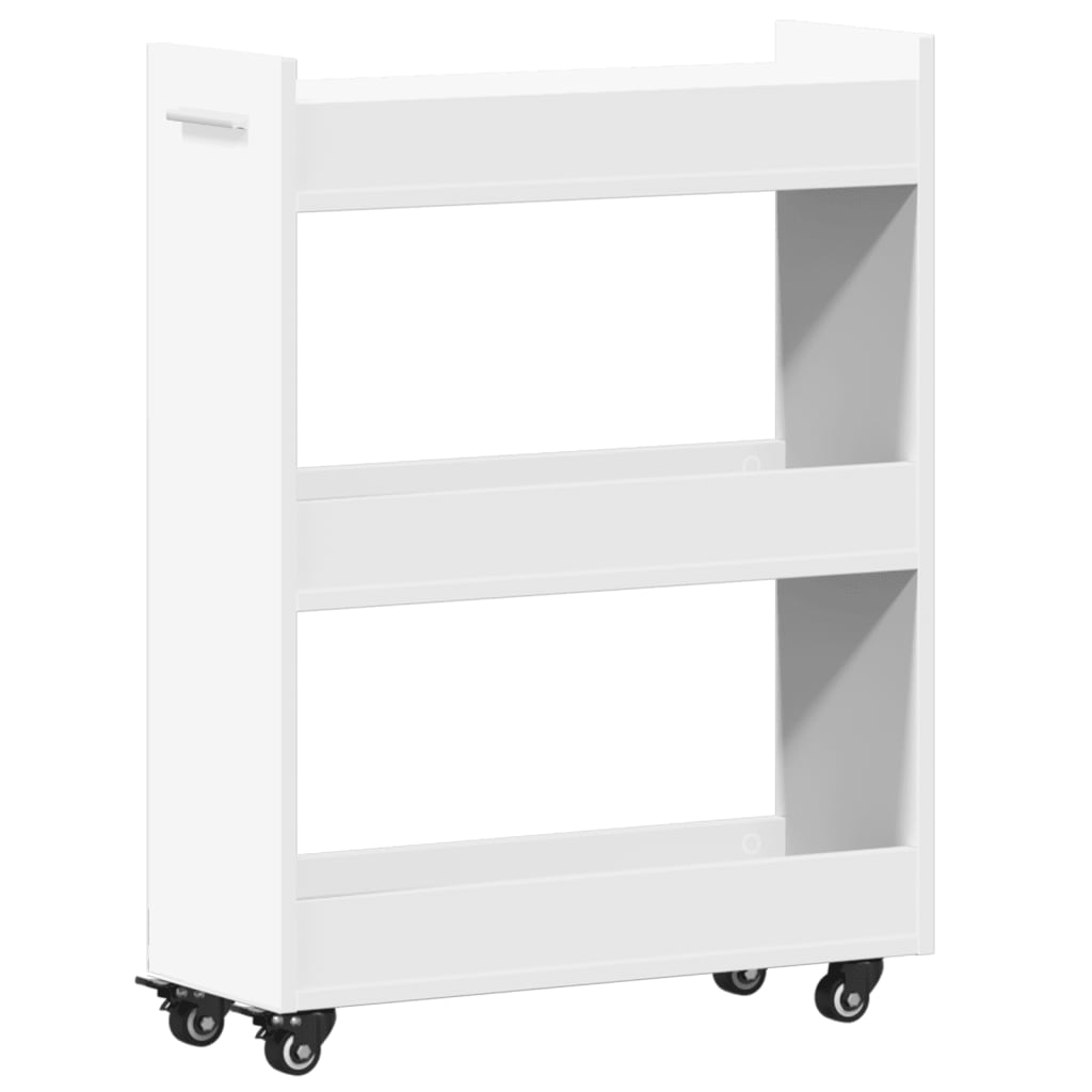 Mobile con Ruote Bianco 60x22x79 cm in Legno Multistrato - homemem39