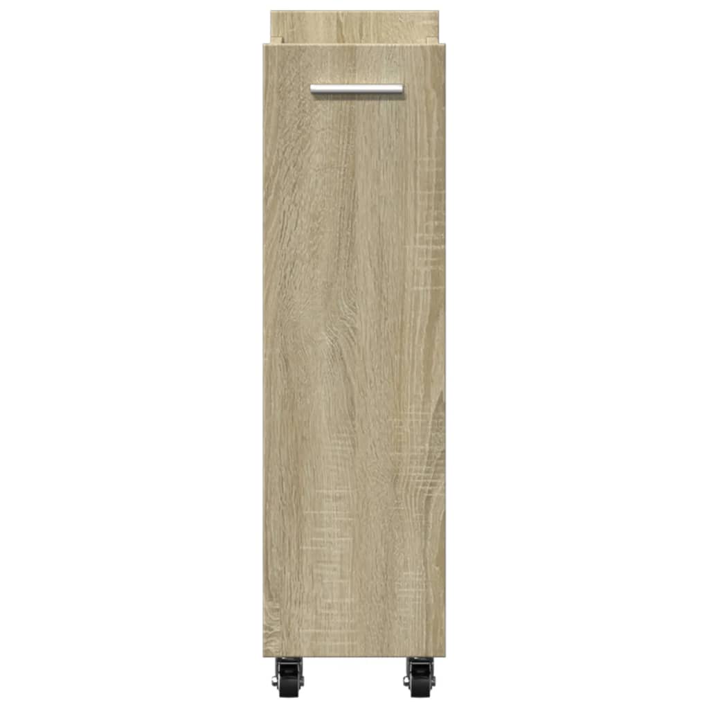 Mobile con Ruote Rovere Sonoma 60x22x79 cm in Legno Multistrato