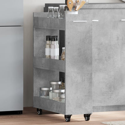 Mobile con Ruote Grigio Cemento 60x22x79cm in Legno Multistrato - homemem39