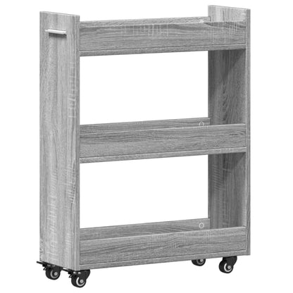 Mobile con Ruote Grigio Sonoma 60x22x79 cm in Legno Multistrato - homemem39