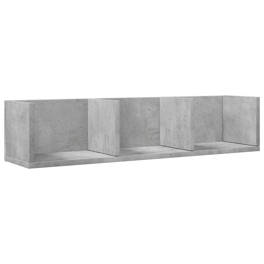 Mobili Parete 2 pz Grigio Cemento 75x18x16,5 cm in Multistrato | homemem39