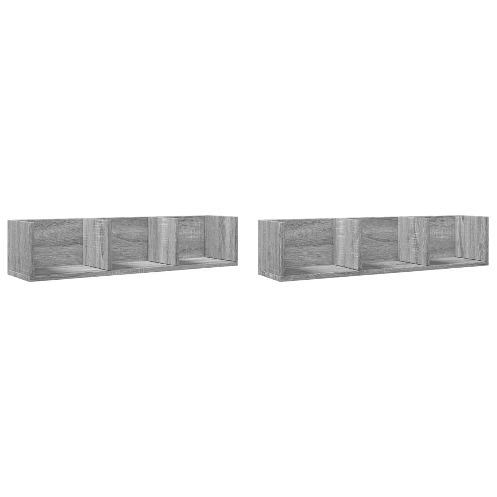 Mobili Parete 2 pz Grigio Sonoma 75x18x16,5 cm in Multistrato | homemem39