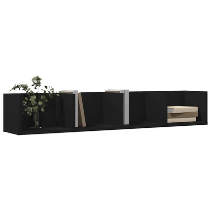 Mobili Parete 2 pz Neri 99x18x16,5 cm in Legno Multistrato