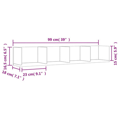 Mobili Parete 2 pz Grigio Sonoma 99x18x16,5cm Legno Multistrato