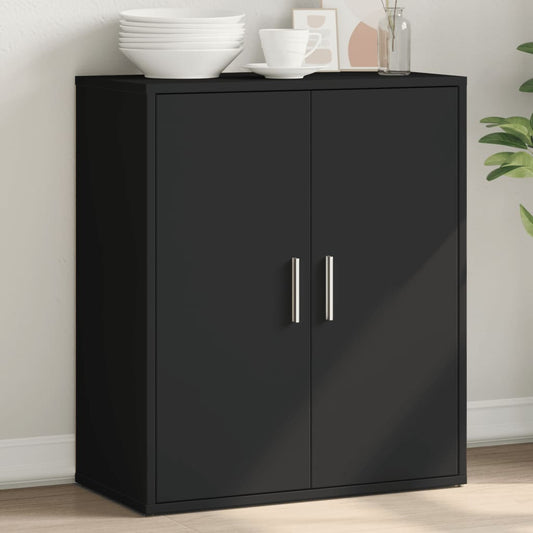 Black Sideboard 60x31x70 cm in Multilayer Wood