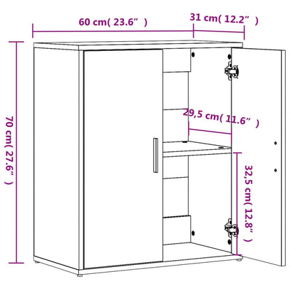 Credenza Grigio Sonoma 60x31x70cm in Legno Multistrato