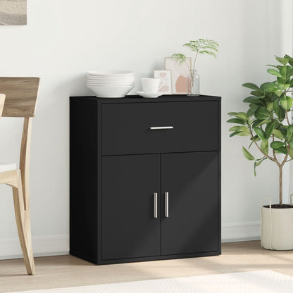 Black Sideboard 60x31x70 cm in Multilayer Wood