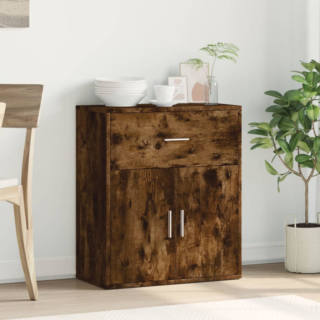 Smoked Oak Sideboard 60x31x70 cm in Multilayer Wood