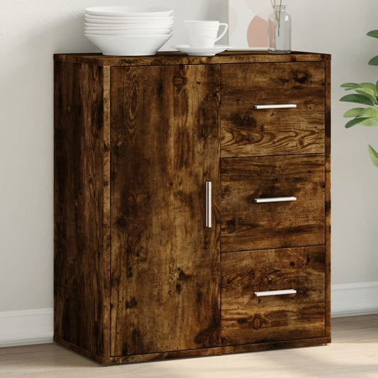 Smoked Oak Sideboard 60x31x70 cm in Multilayer Wood