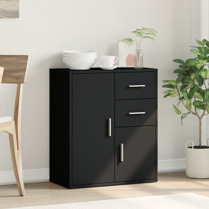 Black Sideboard 60x31x70 cm in Multilayer Wood