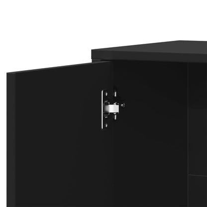 Black Sideboard 60x31x70 cm in Multilayer Wood