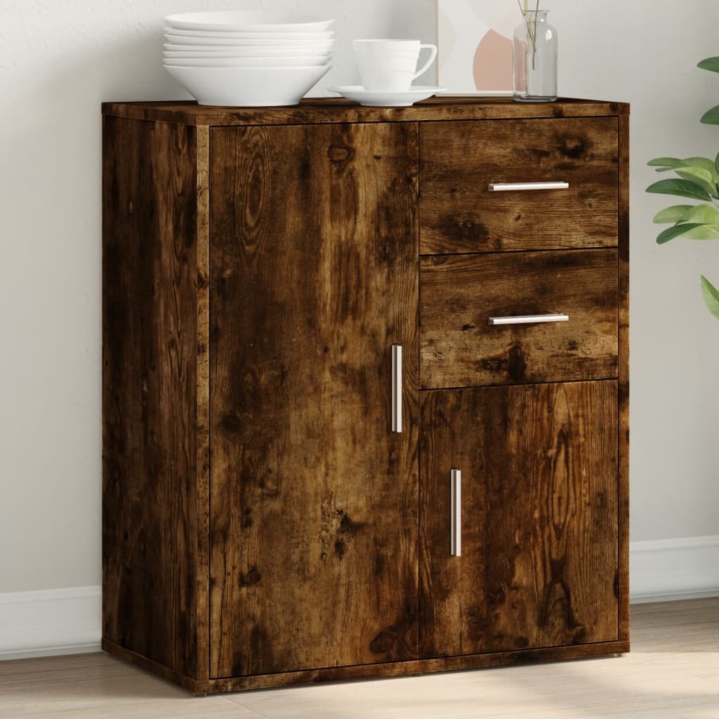 Credenza Rovere Fumo 60x31x70 cm in Legno Multistrato - homemem39