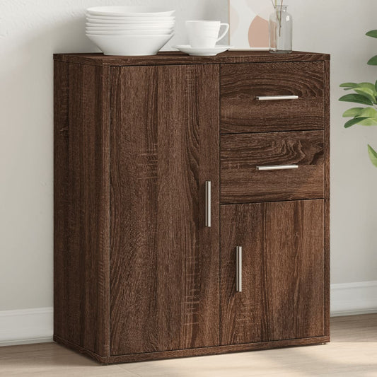 Brown Oak Sideboard 60x31x70 cm in Multilayer Wood