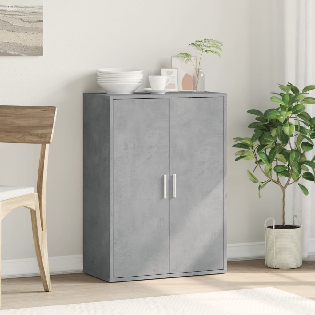 Credenza Grigio Cemento 60x31x84 cm in Legno Multistrato