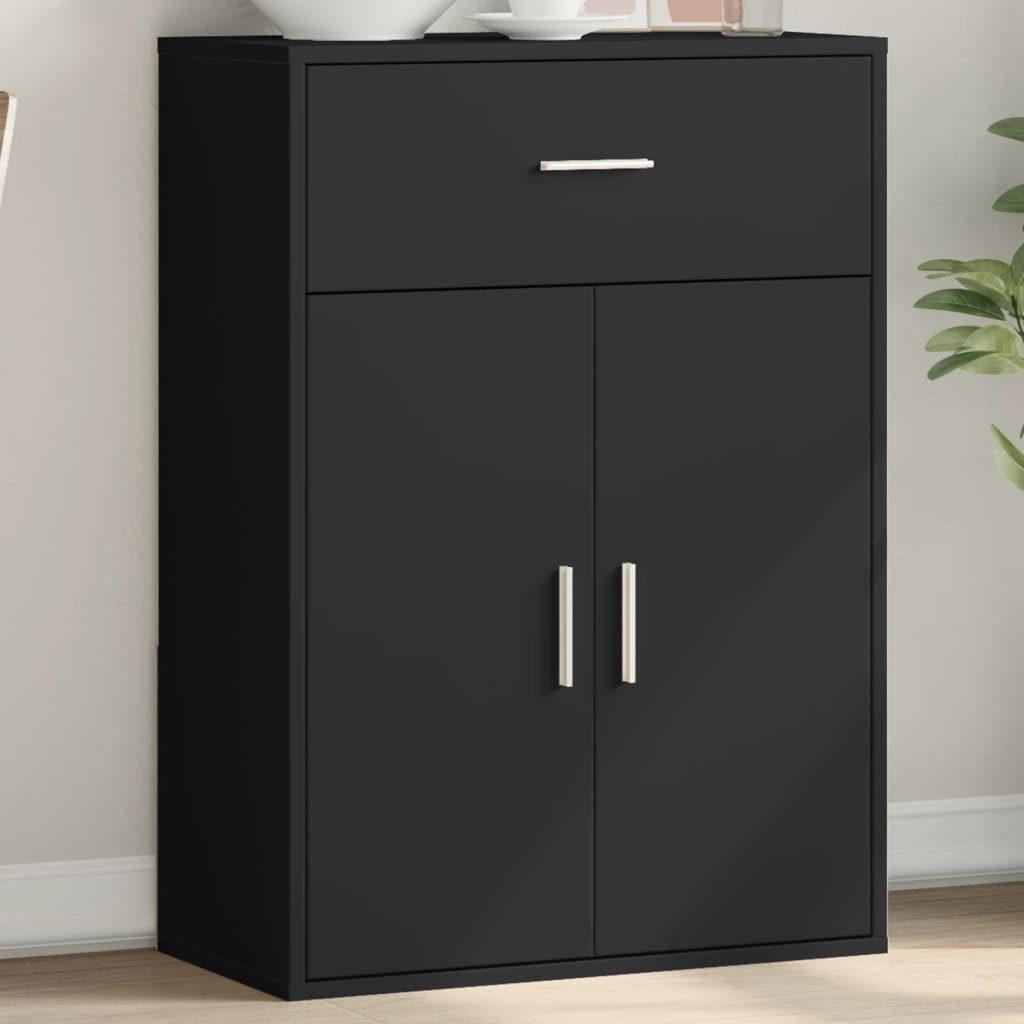 Black Sideboard 60x30x84 cm in Multilayer Wood