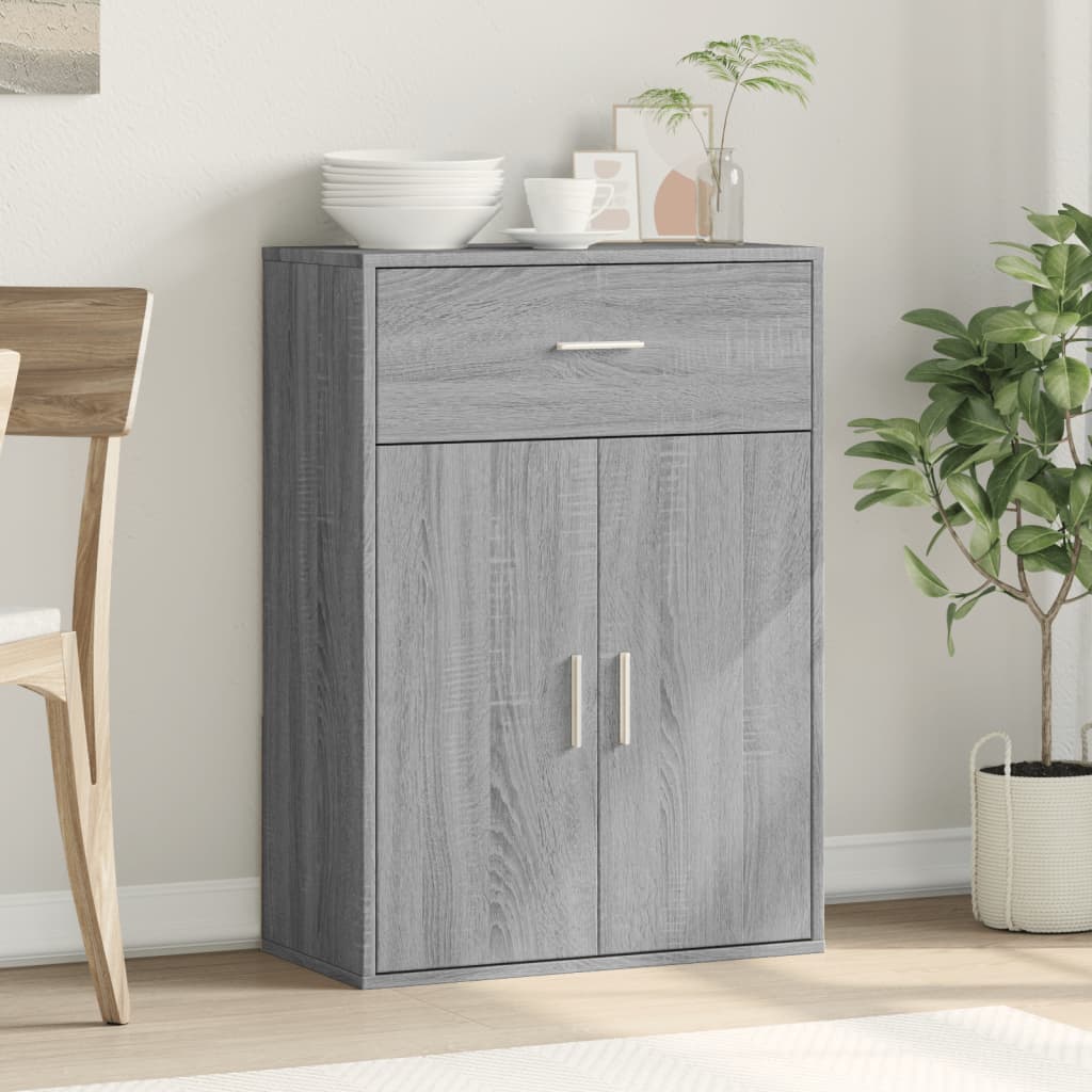 Sonoma Gray Sideboard 60x30x84 cm in Multilayer Wood