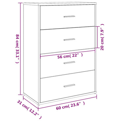 Credenza Bianca 60x31x84 cm in Legno Multistrato