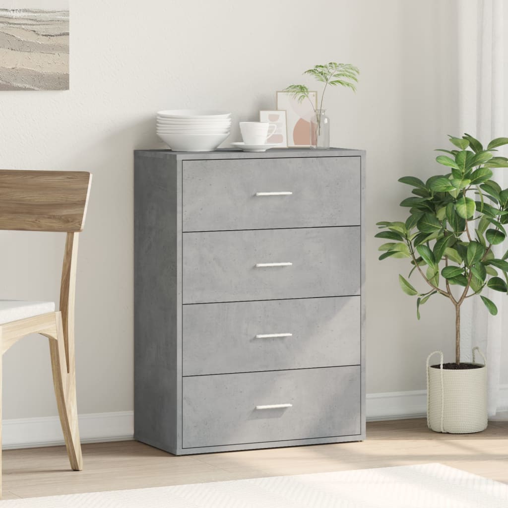 Credenza Grigio Cemento 60x31x84 cm in Legno Multistrato - homemem39