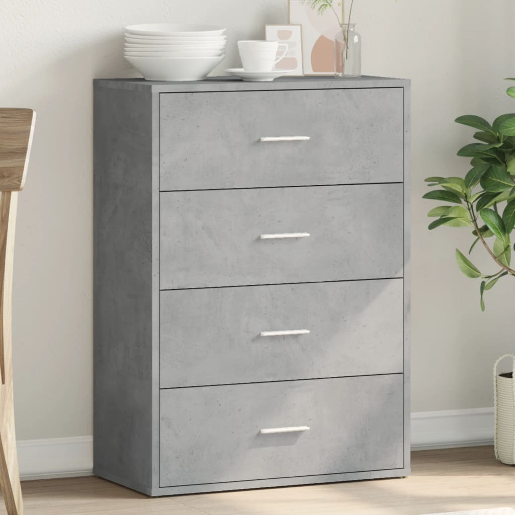 Credenza Grigio Cemento 60x31x84 cm in Legno Multistrato - homemem39