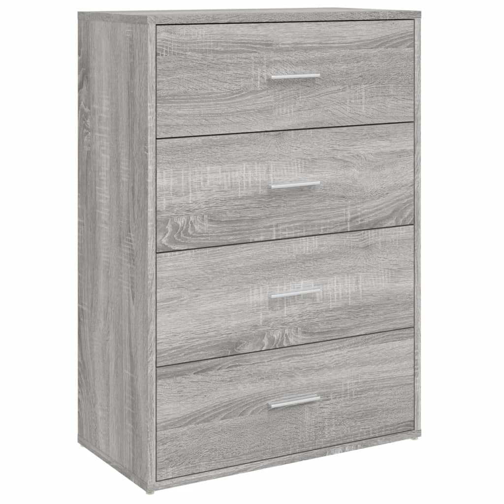 Sonoma Gray Sideboard 60x31x84 cm in Multilayer Wood