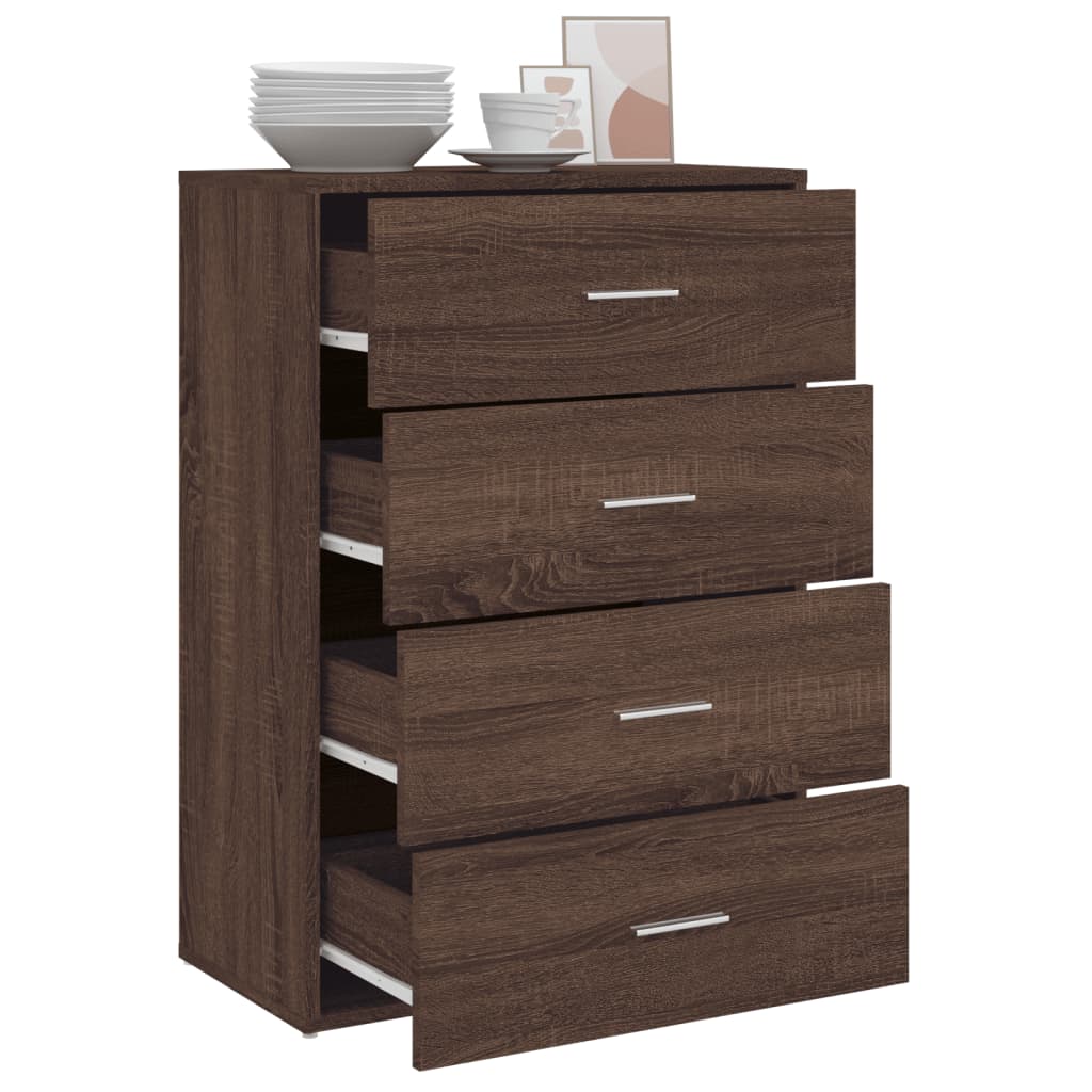 Brown Oak Sideboard 60x31x84 cm in Multilayer Wood