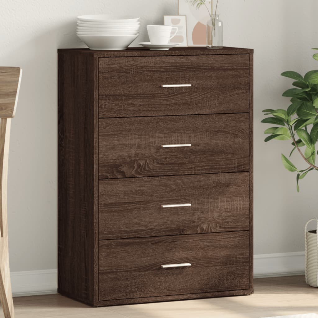 Brown Oak Sideboard 60x31x84 cm in Multilayer Wood