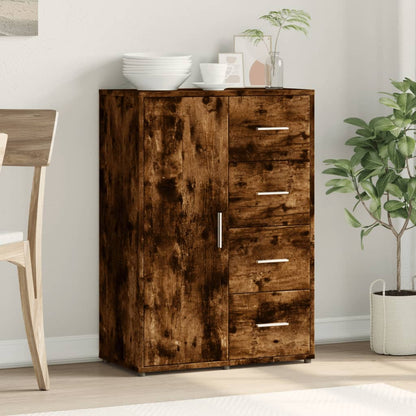 Credenza Rovere Fumo 60x31x84 cm in Legno Multistrato