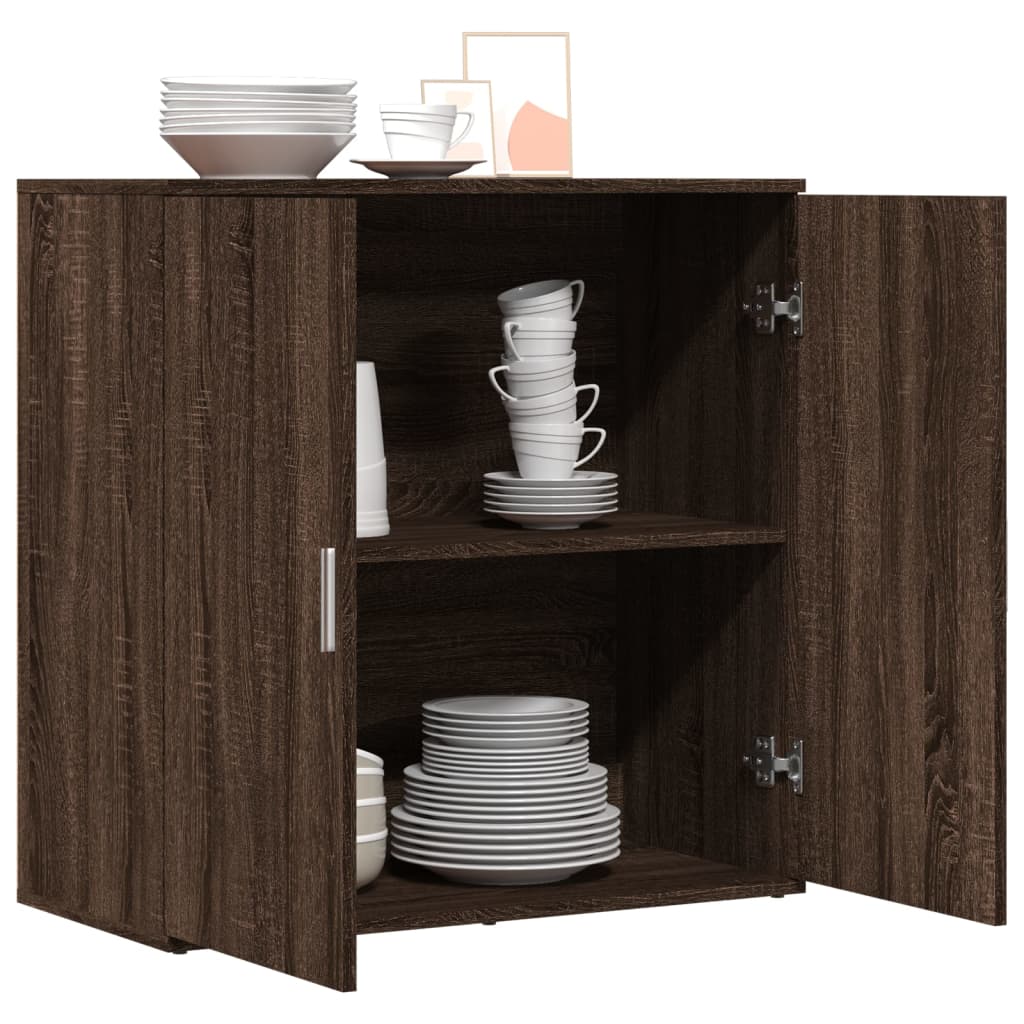 Brown Oak Sideboard 79x38x80 cm in Multilayer Wood