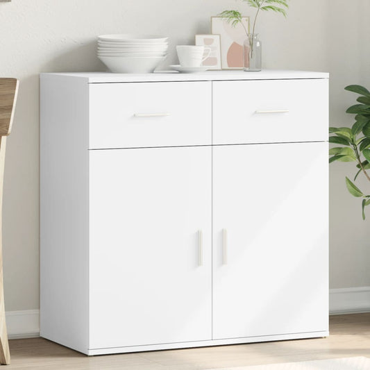 White Sideboard 79x38x80 cm in Multilayer Wood