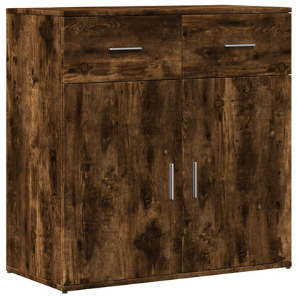 Smoked Oak Sideboard 79x38x80 cm in Multilayer Wood