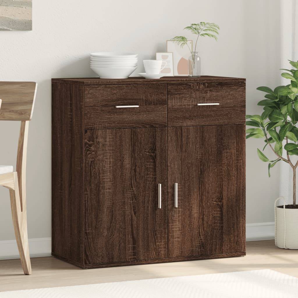 Brown Oak Sideboard 79x38x80 cm in Multilayer Wood