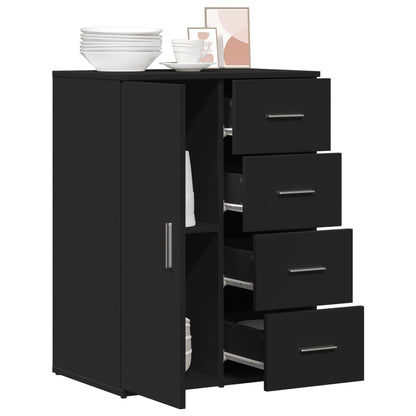 Black Sideboard 59x39x80 cm in Multilayer Wood