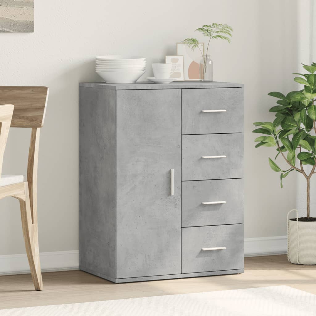 Cement Gray Sideboard 59x39x80 cm in Multilayer Wood