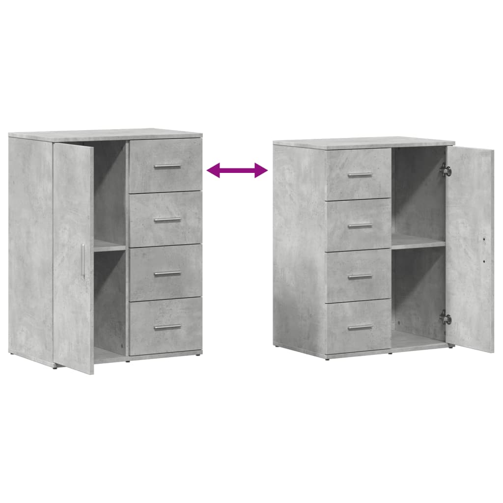 Cement Gray Sideboard 59x39x80 cm in Multilayer Wood