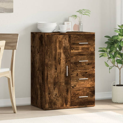 Smoked Oak Sideboard 59x39x80 cm in Multilayer Wood