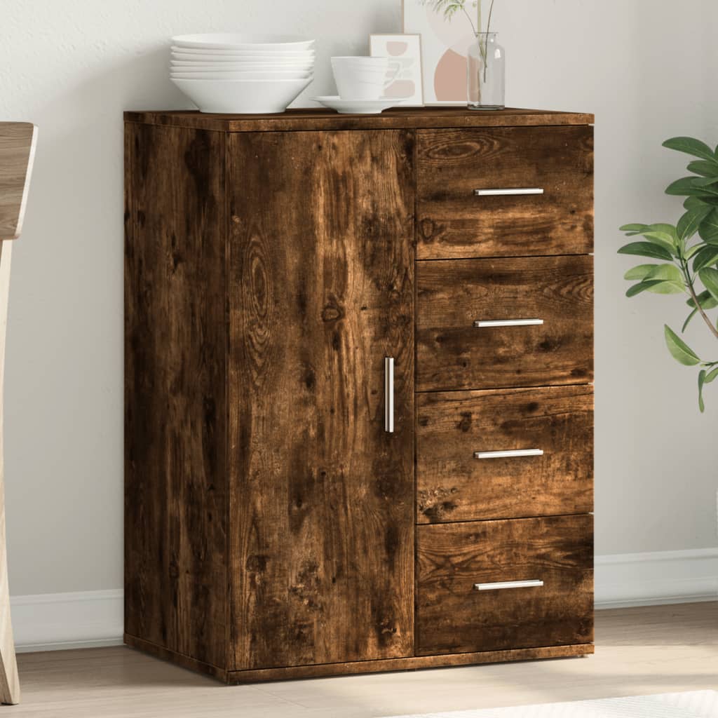 Smoked Oak Sideboard 59x39x80 cm in Multilayer Wood