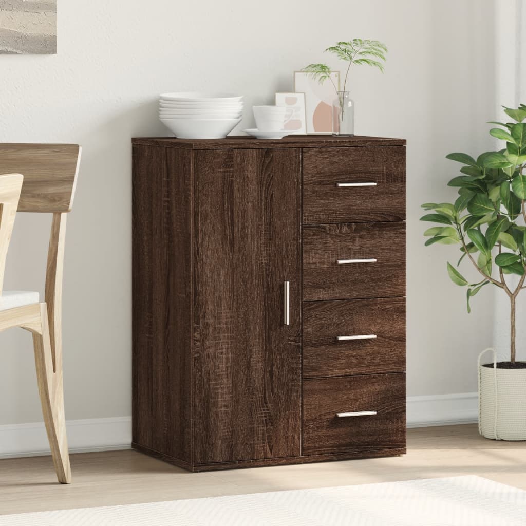 Brown Oak Sideboard 59x39x80 cm in Multilayer Wood